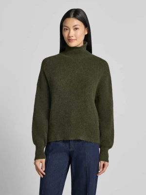 Sweter o kroju regular fit z mieszanki wełny i alpaki model 'Nola' Samsøe Samsøe Ciemnozielony