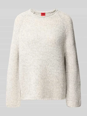 Sweter o kroju regular fit z mieszanki wełny i alpaki model 'Selley' Hugo Złamany biały