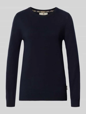 Sweter o kroju regular fit z mieszanki wełny i bawełny Barbour Granatowy