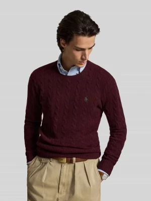 Sweter o kroju regular fit z mieszanki wełny i kaszmiru Polo Ralph Lauren Bordowy