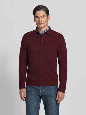 Sweter o kroju regular fit z mieszanki wełny i kaszmiru Polo Ralph Lauren Bordowy