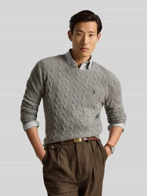 Sweter o kroju regular fit z mieszanki wełny i kaszmiru Polo Ralph Lauren Ciemnoszary