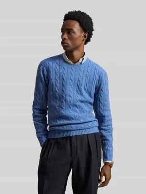 Sweter o kroju regular fit z mieszanki wełny i kaszmiru Polo Ralph Lauren Jeansowy niebieski