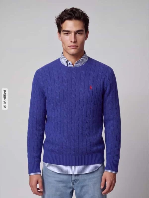 Sweter o kroju regular fit z mieszanki wełny i kaszmiru Polo Ralph Lauren Niebieski
