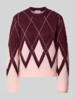 Sweter o kroju regular fit z mieszanki wełny Jake*s Śliwkowy