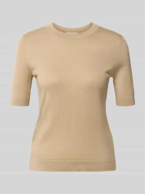 Sweter o kroju regular fit z mieszanki wełny, jedwabiu i kaszmiru model 'TAPIOCA' Weekend Max Mara Piaskowy
