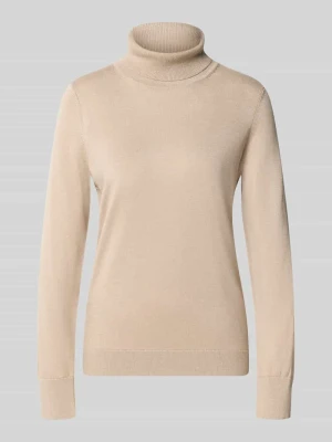 sweter o kroju regular fit z mieszanki wiskozy comma Piaskowy