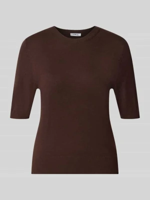 Sweter o kroju regular fit z mieszanki wiskozy s.Oliver Ciemnobrązowy