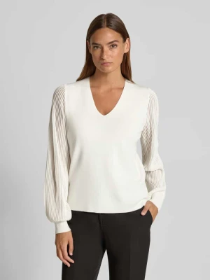 Sweter o kroju regular fit z mieszanki wiskozy z półprzejrzystym rękawem s.Oliver BLACK LABEL