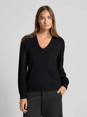 Sweter o kroju regular fit z mieszanki wiskozy z półprzejrzystym rękawem s.Oliver BLACK LABEL