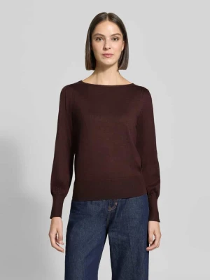 Sweter o kroju regular fit z mieszanki wiskozy Zero Ciemnobrązowy