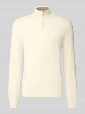 Sweter o kroju regular fit z mieszanki żywej wełny i kaszmiru model 'H-Hemarlo' Boss Złamany biały