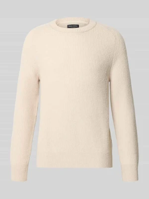 Sweter o kroju regular fit z mieszanki żywej wełny Marc O'Polo Beżowy