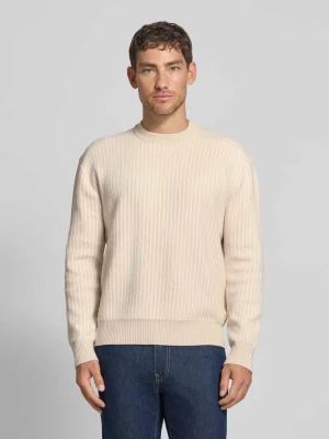 Sweter o kroju regular fit z mieszanki żywej wełny model ‘KOLTORP’ Boss Orange