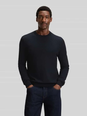 Sweter o kroju regular fit z mieszanki żywej wiskozy model ‘HABITO’ Boss Granatowy