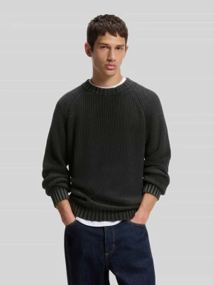Sweter w kroju relaxed fit z czystej bawełny model 'Sondye' Hugo czarny