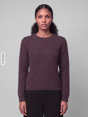 sweter o kroju regular fit z okrągłym dekoltem model 'DOFFY' Vero Moda Ciemnoczerwony