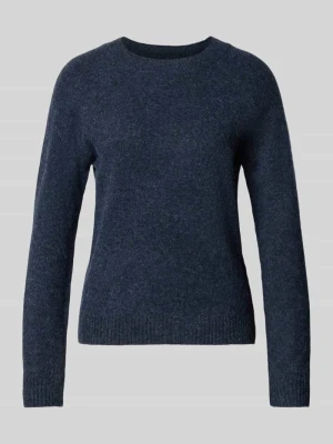 sweter o kroju regular fit z okrągłym dekoltem model 'DOFFY' Vero Moda Ciemnoniebieski