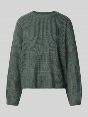 sweter o kroju regular fit z okrągłym dekoltem model 'LEA' Vero Moda Trzcinowy