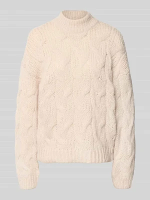 Sweter o kroju regular fit z okrągłym dekoltem model 'MAYBE' Vero Moda Écru