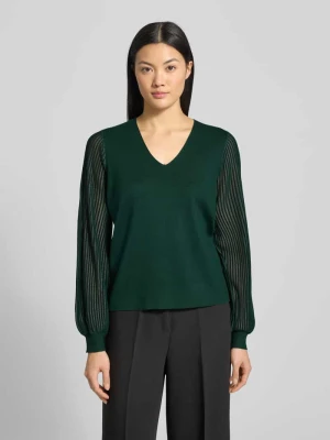 Sweter o kroju regular fit z półprzezroczystymi, bufiastymi rękawami s.Oliver BLACK LABEL