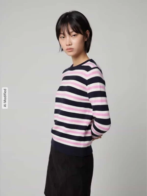 sweter o kroju regular fit z prążkowanym wzorem Jake*s Ciemnoniebieski