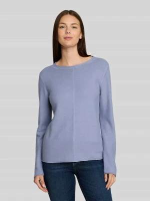 sweter o kroju regular fit z prążkowanymi wykończeniami Tom Tailor Jasnoniebieski