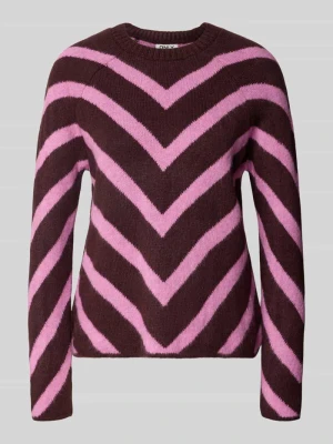 Sweter o kroju boxy fit z raglanowymi rękawami model 'ELIZA' Only Bordowy