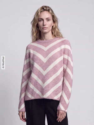 Sweter o kroju boxy fit z raglanowymi rękawami model 'ELIZA' Only Różowy