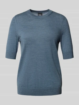 Sweter o kroju regular fit z rękawem o dł. 3/4 z czystej wełny merino model 'FARBELLA' Boss