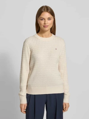 Sweter o kroju regular fit ze ściegiem warkoczowym Tommy Hilfiger