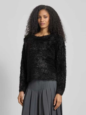 Sweter o kroju regular fit ze sztucznego futra model ‘Lizi’ Ichi