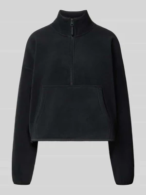 sweter o kroju relaxed fit kołnierz zapinany model 'Polar' Fabletics Czarny