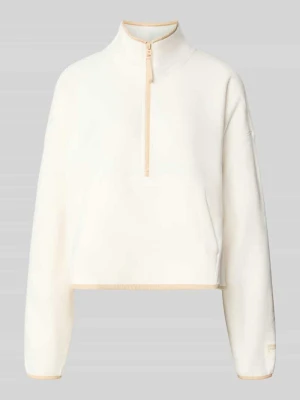 sweter o kroju relaxed fit kołnierz zapinany model 'Polar' Fabletics Złamany biały