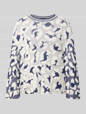 Sweter o kroju relaxed fit w dzianinowym stylu Marc Cain Złamany biały