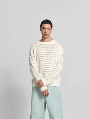 Sweter o kroju relaxed fit w wyglądzie dzianiny MM6 Maison Margiela Złamany biały