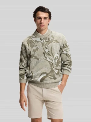Sweter o kroju relaxed fit w mieszance bawełny model 'AFLORALO' Boss Orange