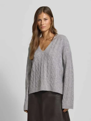 Sweter o kroju relaxed fit z czystej bawełny MYON Jasnoszary