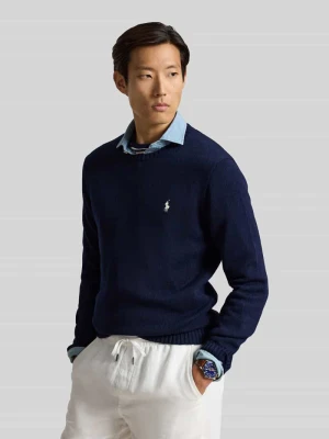 Sweter o kroju relaxed fit z czystej bawełny Polo Ralph Lauren Granatowy