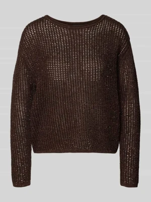 Sweter o kroju relaxed fit z domieszką mieszanki wełny i alpaki s.Oliver Ciemnobrązowy