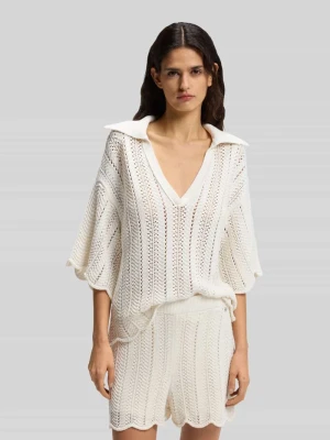 Sweter o kroju relaxed fit z dzianinową fakturą Boss Orange