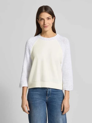 Sweter o kroju relaxed fit z dzianinowym obszyciem Marc Cain