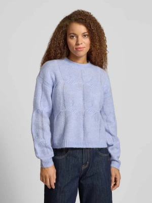 Sweter o kroju relaxed fit z dzianiny z dodatkiem wełny model ‘JENNA’ Pieces