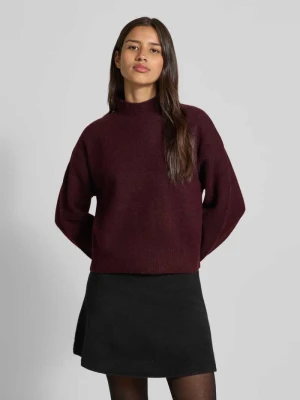 Sweter o kroju relaxed fit z dzianiny z dodatkiem wełny model ‘Paulina’ NEO NOIR