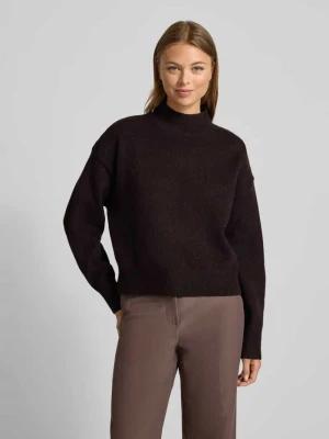 Sweter o kroju relaxed fit z dzianiny z dodatkiem wełny model ‘Paulina’ NEO NOIR