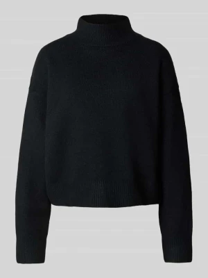 Sweter o kroju relaxed fit z dzianiny z dodatkiem wełny model ‘Paulina’ NEO NOIR