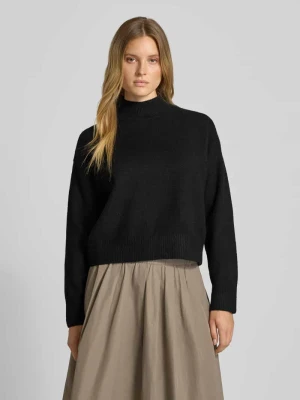 Sweter o kroju relaxed fit z dzianiny z dodatkiem wełny model ‘Paulina’ NEO NOIR