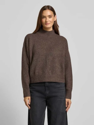 Sweter o kroju relaxed fit z dzianiny z dodatkiem wełny model ‘Paulina’ NEO NOIR