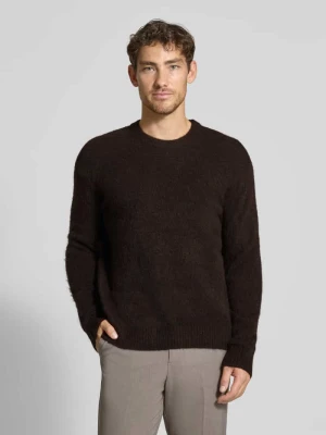 Sweter o kroju relaxed fit z dzianiny z dodatkiem wełny model ‘RAI BRUSHED’ Selected Homme