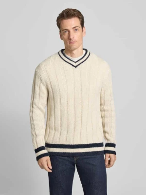 Sweter o kroju relaxed fit z dzianiny z dodatkiem wełny model ‘ROY’ Selected Homme